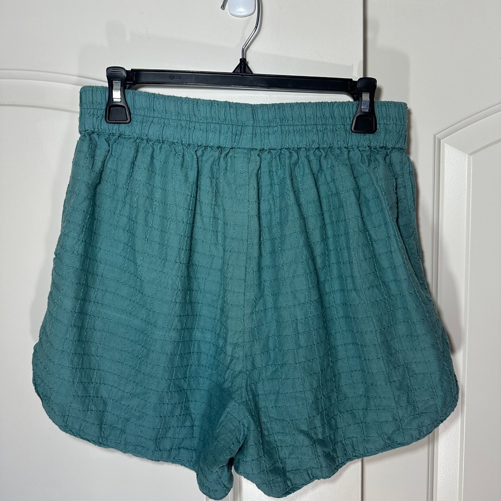 NWT MIRTH Field Top & Shorts Set Womens Small Teal Stitch Cotton Handmade Boho - Picture 9 of 11